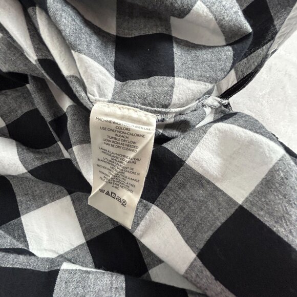 Maeve By Anthropologie Womens Black Buffalo Plaid Button-Up Shirt Medium Cotton - Picture 4 of 8